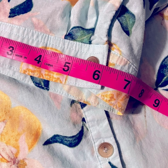 Catherines Petite Plus size Lemon Print Linen-Cotton Shirt size 26/28 WP - Picture 10 of 11